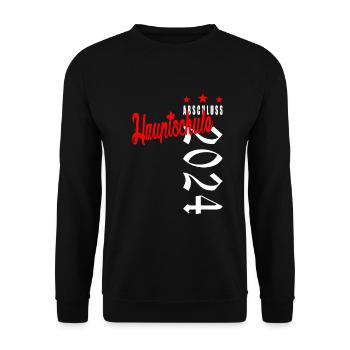 Hauptschulabschluss Hauptschule Abschluss 2024 - Unisex Pullover - Schwarz - Vorne - Alina (178cm) & Michal (187cm)