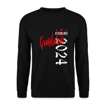 Grundschulabschluss - Grundschule Abschluss 2024 - Unisex Pullover - Schwarz - Vorne - Alina (178cm) & Michal (187cm)