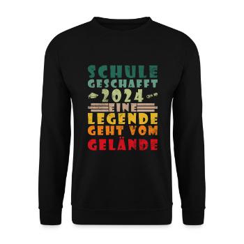 Abschlussklasse 2024 | Schulabschluss | Schüler - Unisex Pullover - Schwarz - Vorne - Alina (178cm) & Michal (187cm)