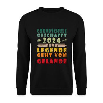 Grundschule Legende Grundschule Abschluss 2024 - Unisex Pullover - Schwarz - Vorne - Alina (178cm) & Michal (187cm)