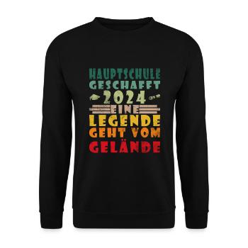 Hauptschulabschluss Abschluss Hauptschule 2024 - Unisex Pullover - Schwarz - Vorne - Alina (178cm) & Michal (187cm)
