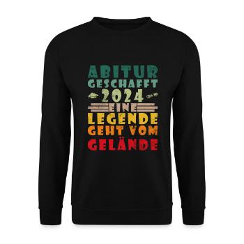 Abitur 2024 Geschafft Abiturientin Abiturient - Unisex Pullover - Schwarz - Vorne - Alina (178cm) & Michal (187cm)