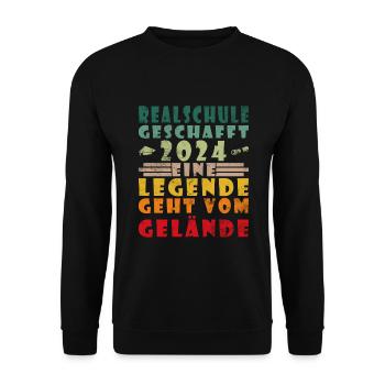 Realschule Junge Mädchen Realschule 2024 - Unisex Pullover - Schwarz - Vorne - Alina (178cm) & Michal (187cm)