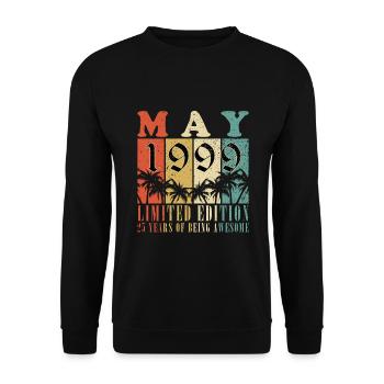 Mai 1999 Geburtstagsgeschenk Mai 1999 - 1999 Mai - Unisex Pullover - Schwarz - Vorne - Alina (178cm) & Michal (187cm)