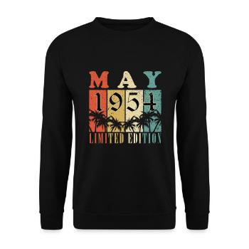 Mai 1954 Anniversaire Mai 1954 Mai - Sweat-shirt Unisexe - noir - Devant - Alina (178cm) & Michal (187cm)