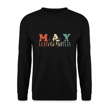 Mai 1954 Geburtstagsgeschenk Mai 1954 - 1954 Mai - Unisex Pullover - Schwarz - Vorne - Alina (178cm) & Michal (187cm)