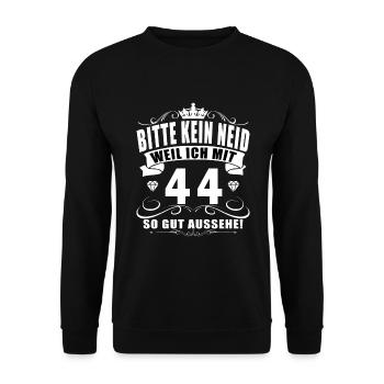 44th Birthday 44 Years Anniversary 44 Years Number 44 - Unisex Sweatshirt - black - Front - Alina (178cm) & Michal (187cm)
