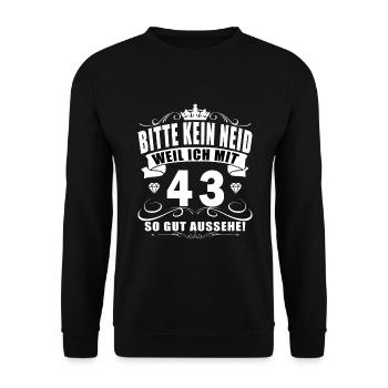 43 Birthday 43 years old 43 years old 43 years old - Unisex Sweatshirt - black - Front - Alina (178cm) & Michal (187cm)