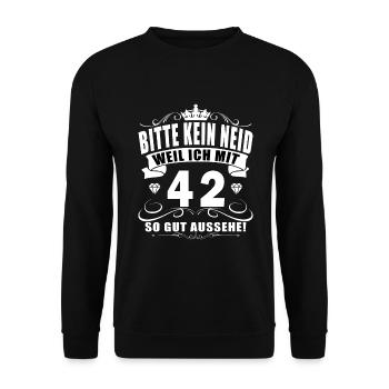 42e anniversaire 42 dicton - Sweat-shirt Unisexe - noir - Devant - Alina (178cm) & Michal (187cm)