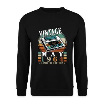Vintage May 1964 - Unisex Pullover - Schwarz - Vorne - Alina (178cm) & Michal (187cm)