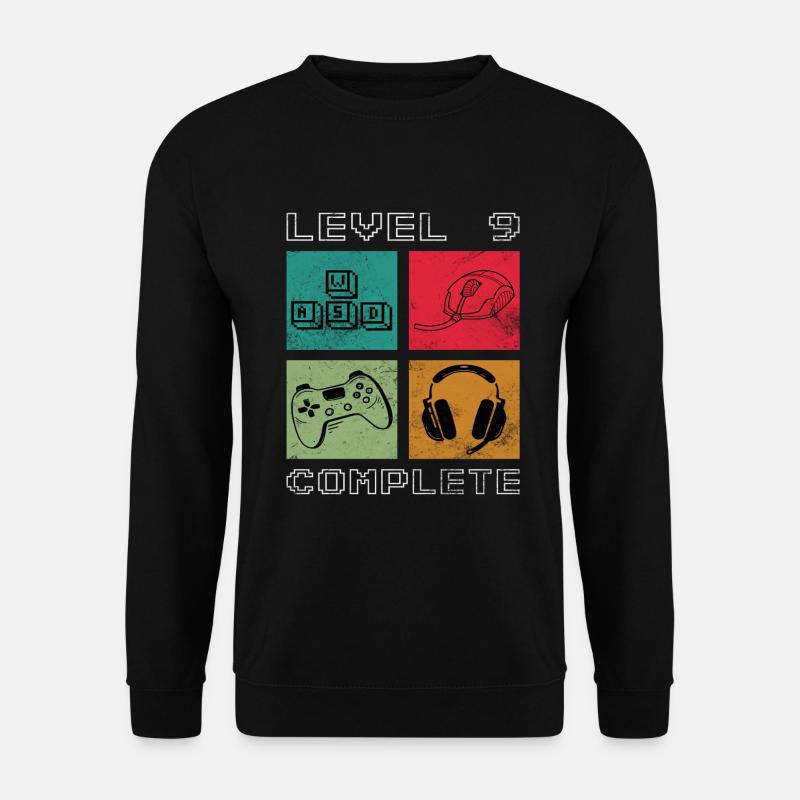 Level 9 Complete 9 Geburtstag Junge Mädchen - Unisex Pullover - Schwarz