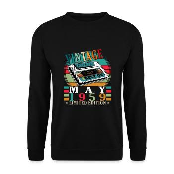 May 1959 Birthday Gift 1959 May - May 1959 - Unisex Sweatshirt - black - Front - Alina (178cm) & Michal (187cm)