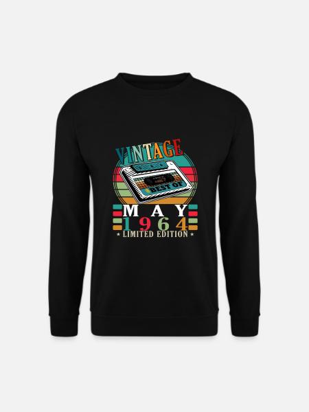 Mai 1964 Jahrgang Vintage Retro Geburtstag - Unisex Pullover - Schwarz