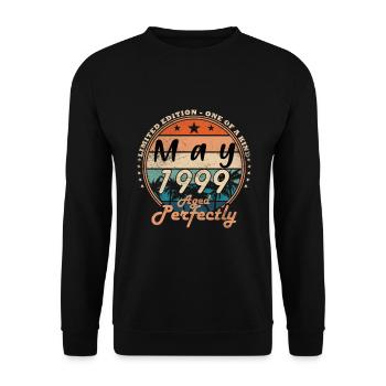 May 1999 Birthday May 1999 Gift May 1999 - Unisex Sweatshirt - black - Front - Alina (178cm) & Michal (187cm)