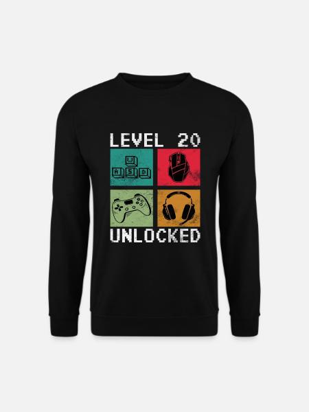 20. Geburtstag Level 20 unlocked - Unisex Pullover - Schwarz