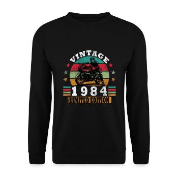 40e anniversaire 1984 motocycliste moto - Sweat-shirt Unisexe - noir - Devant - Alina (178cm) & Michal (187cm)