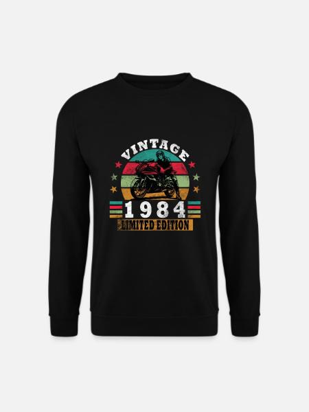 40 Geburtstag 1984 Motorradfahrer Motorrad - Unisex Pullover - Schwarz