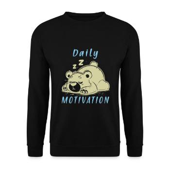 Daily Motivation Bear - Lazy Tired Sleep - Unisex Sweatshirt - black - Front - Alina (178cm) & Michal (187cm)
