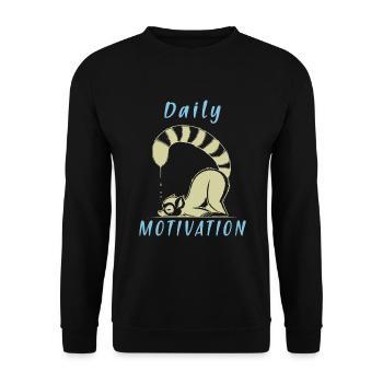 Daily Motivation Lemur - Loafers Tired Sleep - Unisex Sweatshirt - black - Front - Alina (178cm) & Michal (187cm)