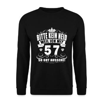57 Geburtstag 57 Jahre Mann 57 jahre legende 57 - Unisex Pullover - Schwarz - Vorne - Alina (178cm) & Michal (187cm)