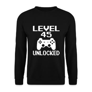 45e anniversaire Niveau 45 débloqué - Sweat-shirt Unisexe - noir - Devant - Alina (178cm) & Michal (187cm)