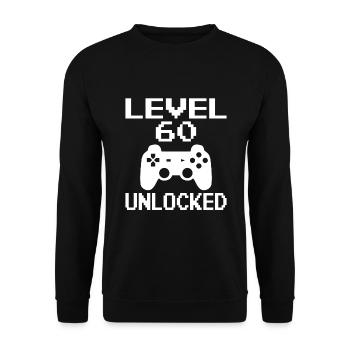 60e anniversaire Gamer Niveau 60 débloqué - Sweat-shirt Unisexe - noir - Devant - Alina (178cm) & Michal (187cm)