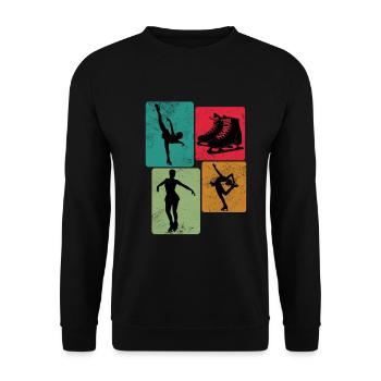Eiskunstlauf Schlittschuhlauf Eis Figuren Tanz - Unisex Pullover - Schwarz - Vorne - Alina (178cm) & Michal (187cm)