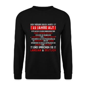 22 Geburtstag 22 Jahre Mann 22 jahre legende 22 - Unisex Pullover - Schwarz - Vorne - Alina (178cm) & Michal (187cm)
