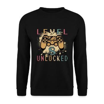Chemise débloquée de niveau 8 Chemise du 8e anniversaire - Sweat-shirt Unisexe - noir - Devant - Alina (178cm) & Michal (187cm)
