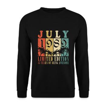 35. Birthday 35 years July 1989 - Unisex Sweatshirt - black - Front - Alina (178cm) & Michal (187cm)