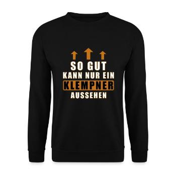 so gut kann nur ein Klempner aussehen - Unisex Pullover - Schwarz - Vorne - Alina (178cm) & Michal (187cm)