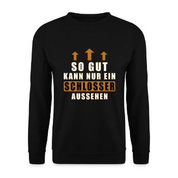 so gut kann nur ein Schlosser aussehen - Unisex Pullover - Schwarz - Vorne - Alina (178cm) & Michal (187cm)
