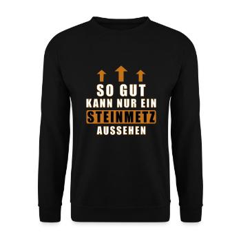 so gut kann nur ein Steinmetz aussehen - Unisex Pullover - Schwarz - Vorne - Alina (178cm) & Michal (187cm)