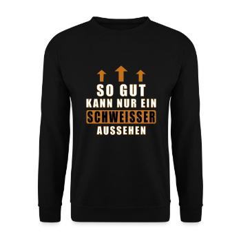 so gut kann nur ein Schweißer aussehen - Unisex Pullover - Schwarz - Vorne - Alina (178cm) & Michal (187cm)
