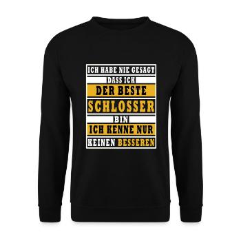 Schlosser Shirt Bester Schlosser aller Zeiten - Unisex Pullover - Schwarz - Vorne - Alina (178cm) & Michal (187cm)