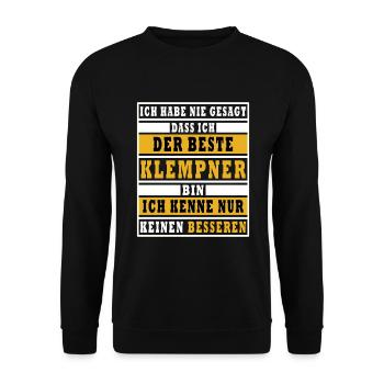 Der beste Klempner der Welt - Unisex Pullover - Schwarz - Vorne - Alina (178cm) & Michal (187cm)