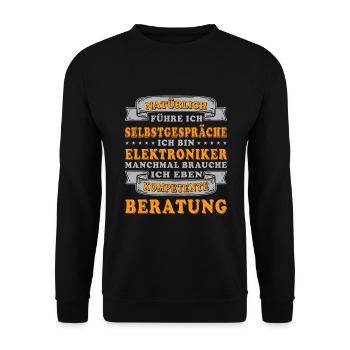 Elektriker / Elektroniker - kompetente Beratung - Unisex Pullover - Schwarz - Vorne - Alina (178cm) & Michal (187cm)