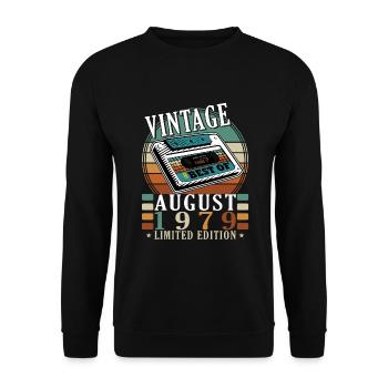 Août 1979 Anniversaire Août 1979 - Août 1979 - Sweat-shirt Unisexe - noir - Devant - Alina (178cm) & Michal (187cm)