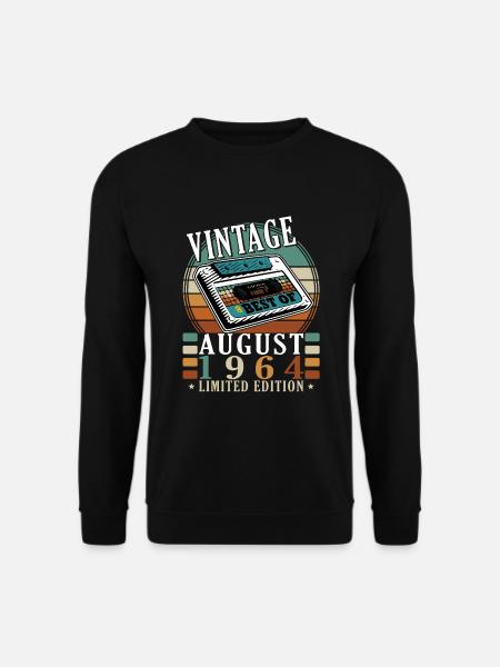 August 1964 August Geburtstag 1964 August - Unisex Pullover - Schwarz