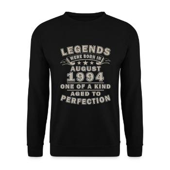 30th Birthday Original August 1994 Vintage 1994 - Unisex Sweatshirt - black - Front - Alina (178cm) & Michal (187cm)