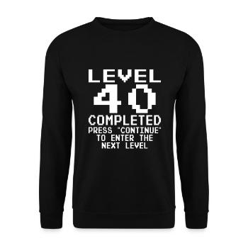 Niveau 40 Terminé - Sweat-shirt Unisexe - noir - Devant - Alina (178cm) & Michal (187cm)