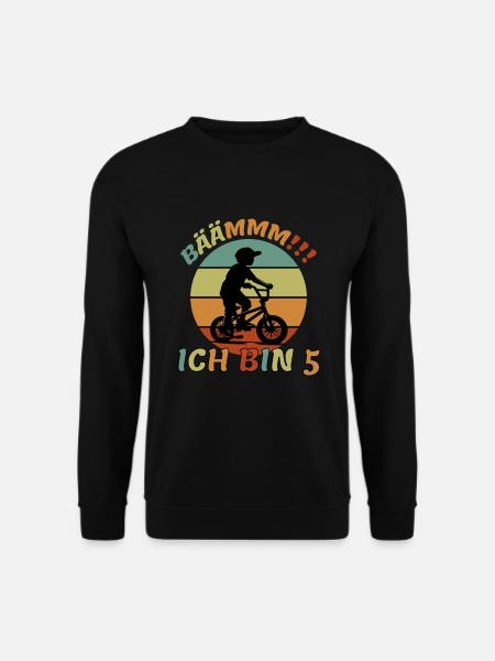 5 Geburtstag Bmx Fahrrad 5 Jahre Kinder Geschenk - Unisex Pullover - Schwarz