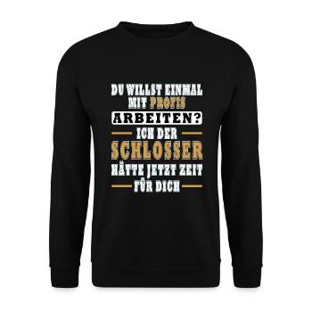 Schlosser Hammer Profi Werkzeug Geschenk - Unisex Pullover - Schwarz - Vorne - Alina (178cm) & Michal (187cm)