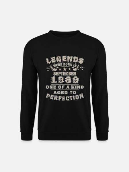 1989 September Geburtstag Geboren September 1989 - Unisex Pullover - Schwarz