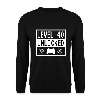 Niveau 40 débloqué - 40 ans de l’anniversaire du joueur - Sweat-shirt Unisexe - noir - Devant - Alina (178cm) & Michal (187cm)