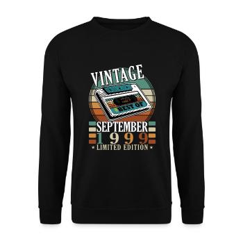 Anniversaire Septembre 1999 - Né en Septembre - Sweat-shirt Unisexe - noir - Devant - Alina (178cm) & Michal (187cm)
