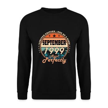 25th Birthday Original September 1999 Volume 99 - Unisex Sweatshirt - black - Front - Alina (178cm) & Michal (187cm)
