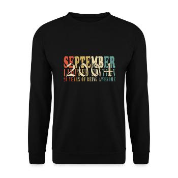 Birthday September 2004 Gift September 2004 - Unisex Sweatshirt - black - Front - Alina (178cm) & Michal (187cm)