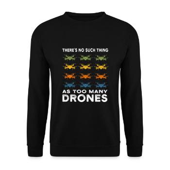 Drohne Drohnen Geschenk - Unisex Pullover - Schwarz - Vorne - Alina (178cm) & Michal (187cm)