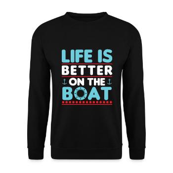 Saison de navigation et d’attente de la saison de navigation - Sweat-shirt Unisexe - noir - Devant - Alina (178cm) & Michal (187cm)